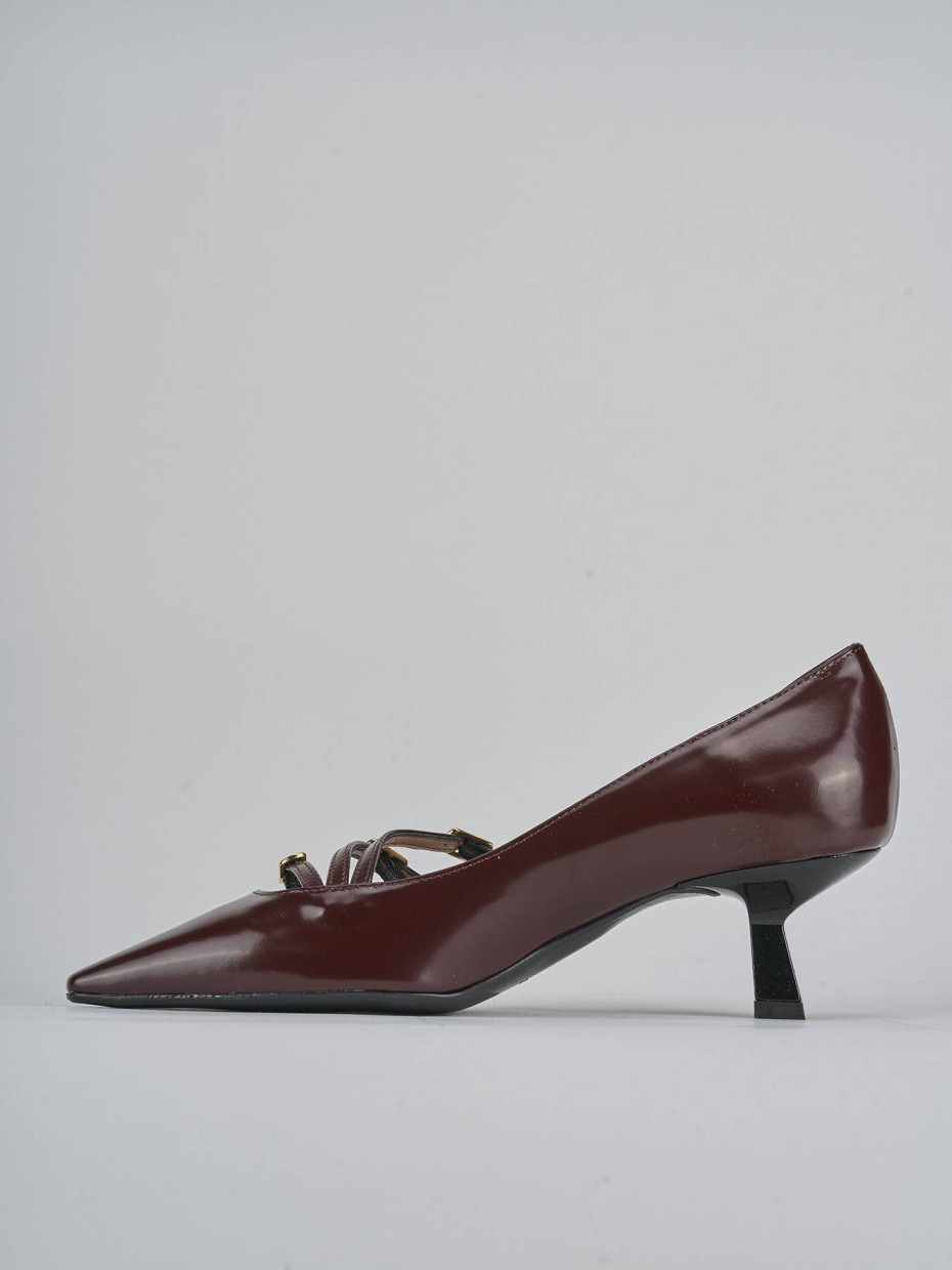 Décolleté e slingback tacco 6cm vernice bordo'