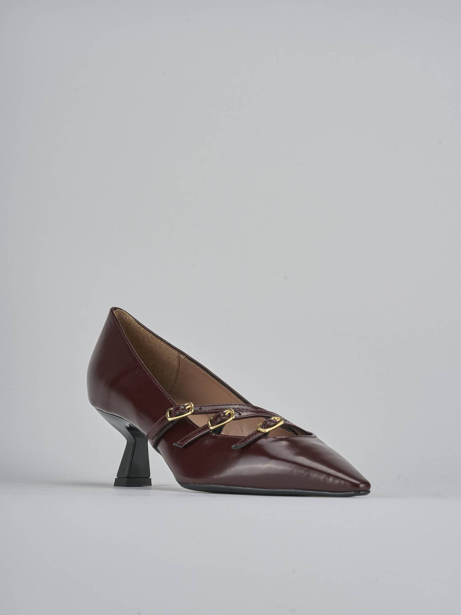 Décolleté e slingback tacco 6cm vernice bordo'