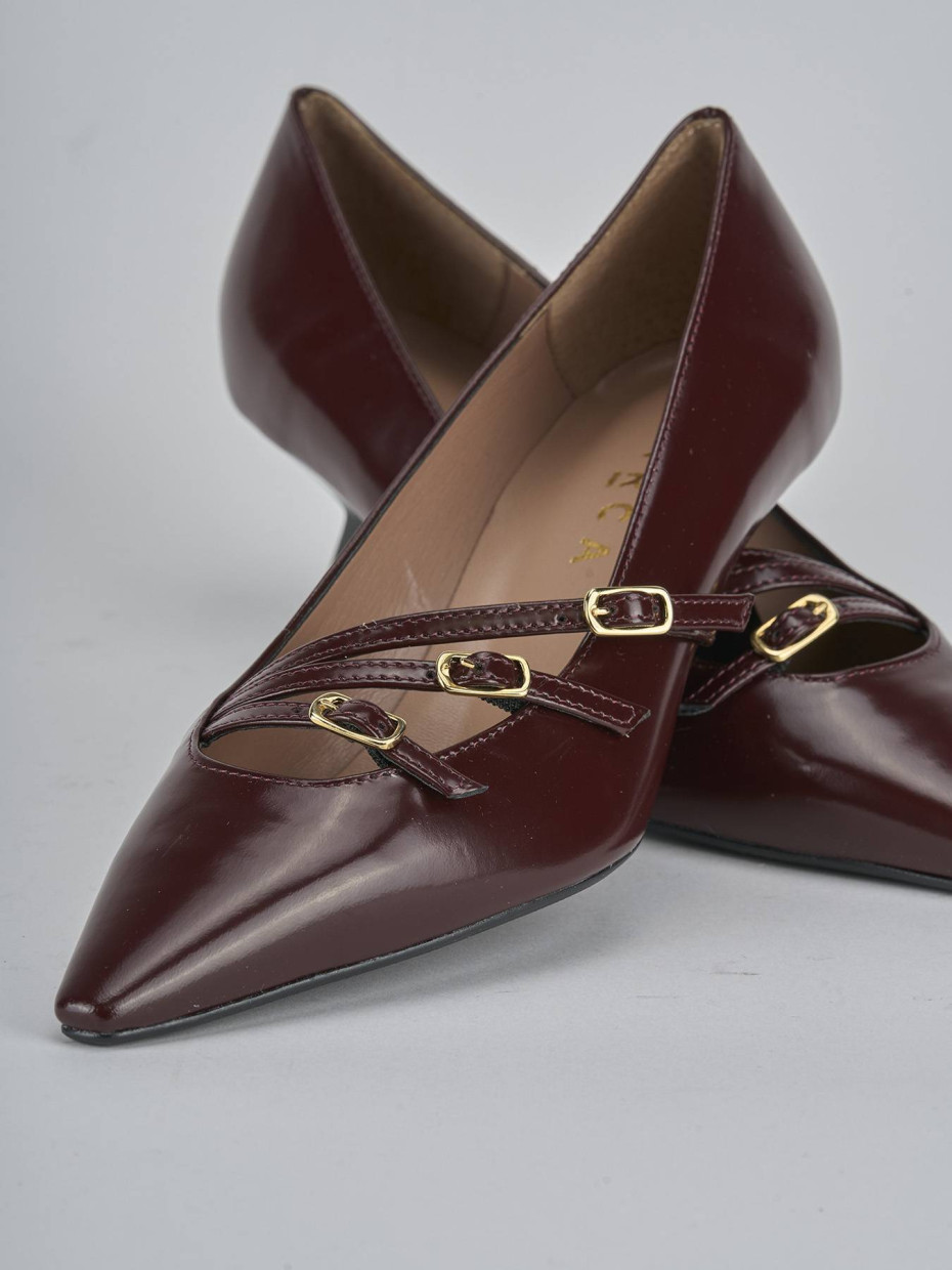 Décolleté e slingback tacco 6cm vernice bordo'