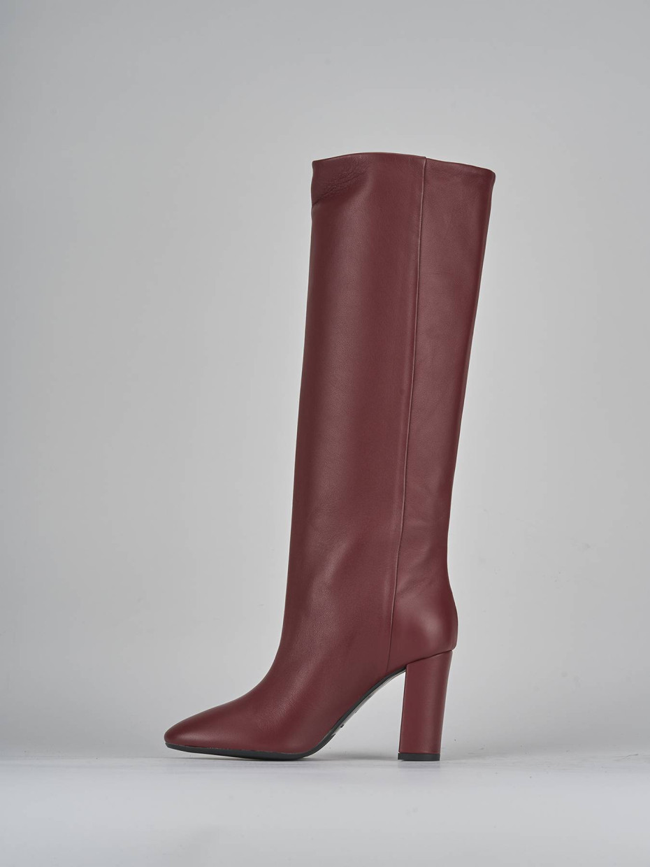 Stivali tacco 9cm pelle bordo'