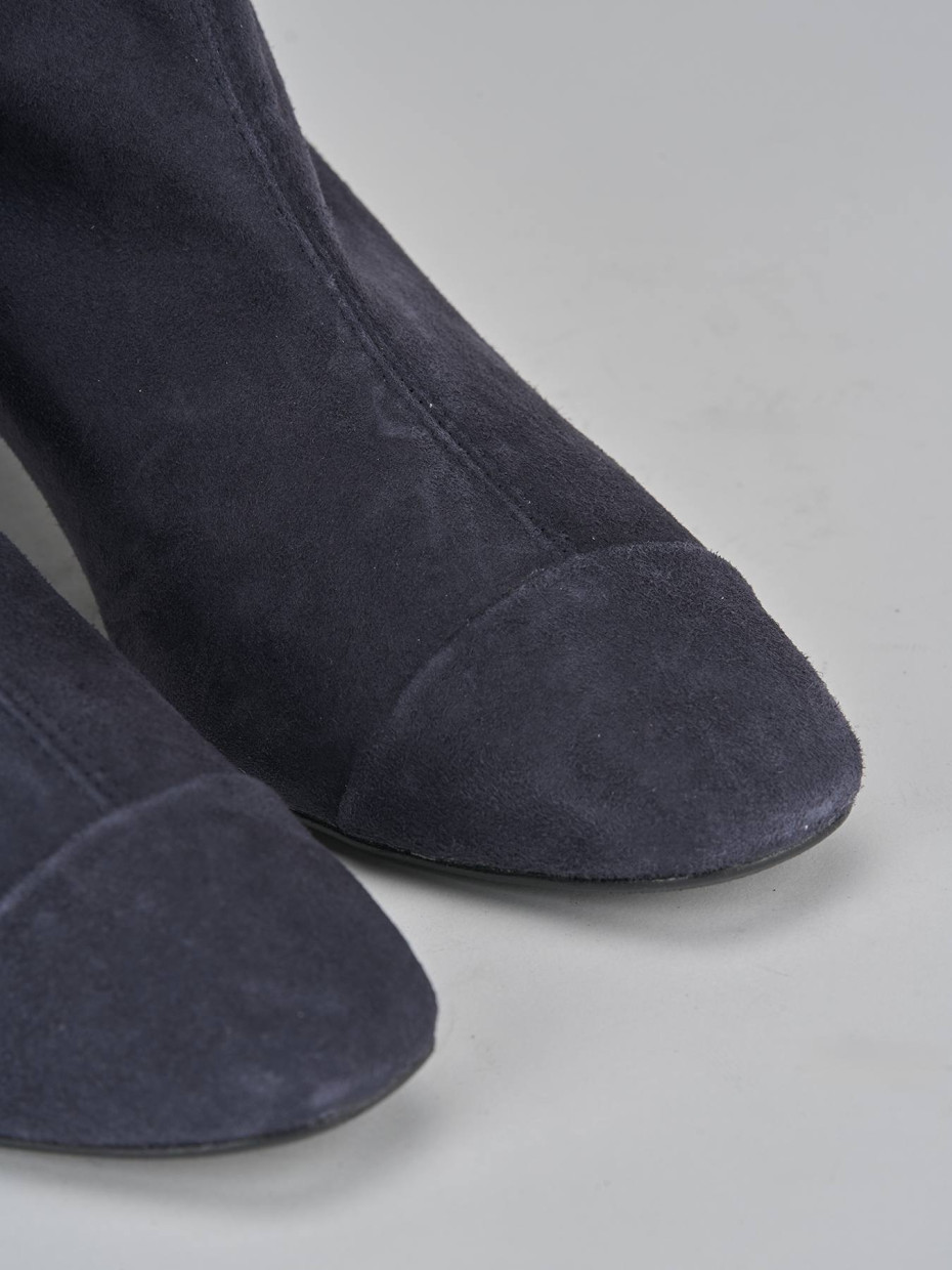 Stivaletti tacco 5cm camoscio blu