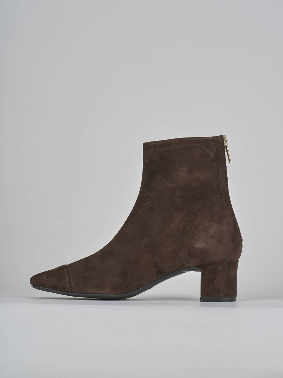 Stivaletti tacco 5cm camoscio testa