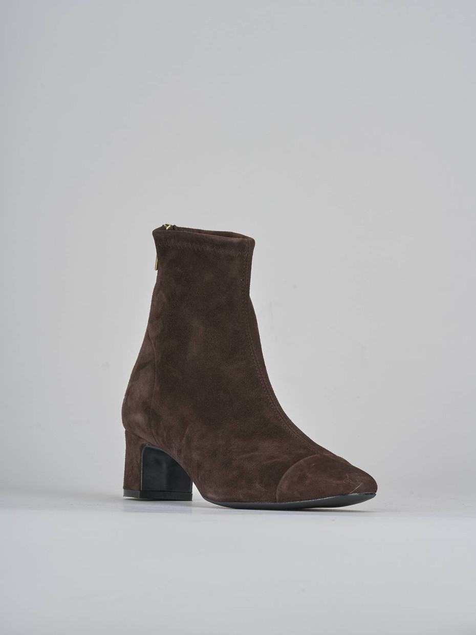 Stivaletti tacco 5cm camoscio testa
