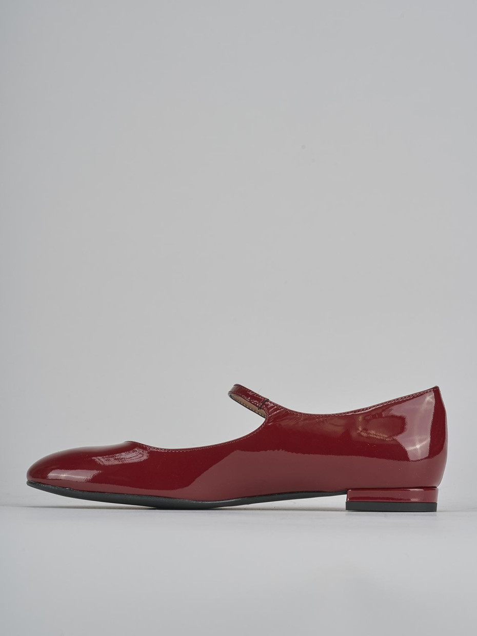 Ballerine tacco 2cm vernice bordo'