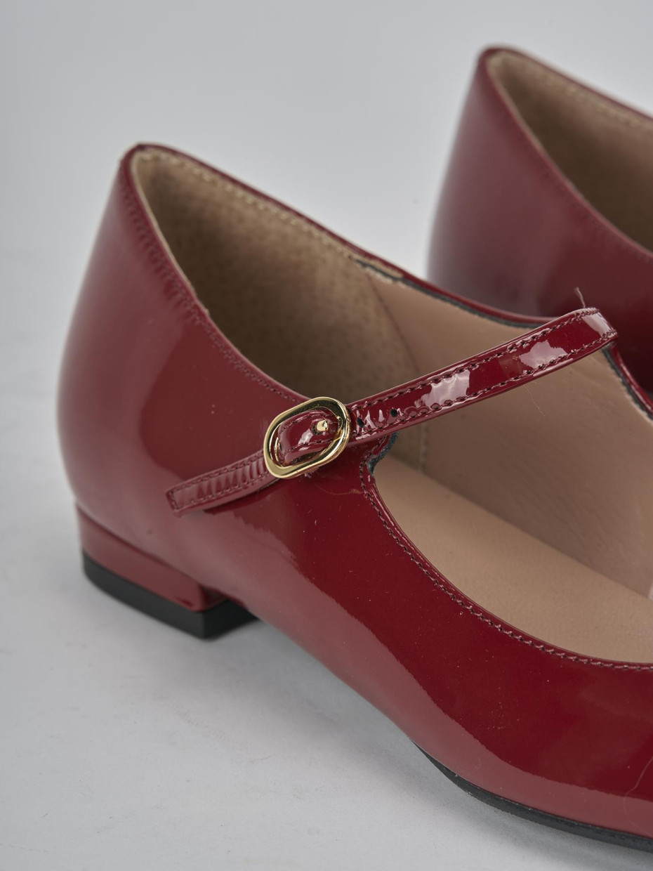 Ballerine tacco 2cm vernice bordo'