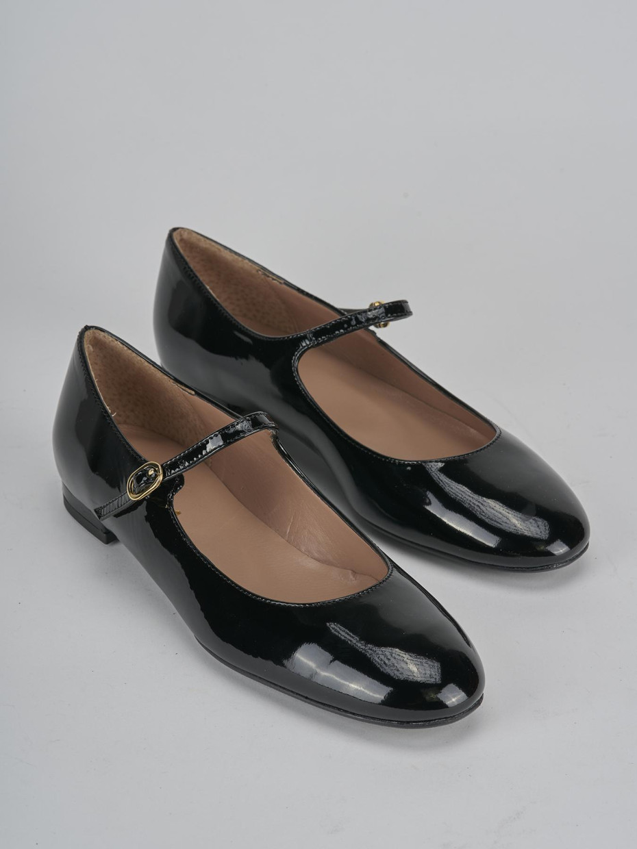 Ballerine tacco 2cm vernice nero