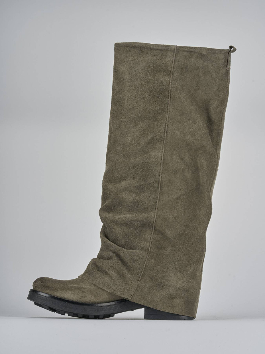 Stivali tacco 3cm camoscio grigio