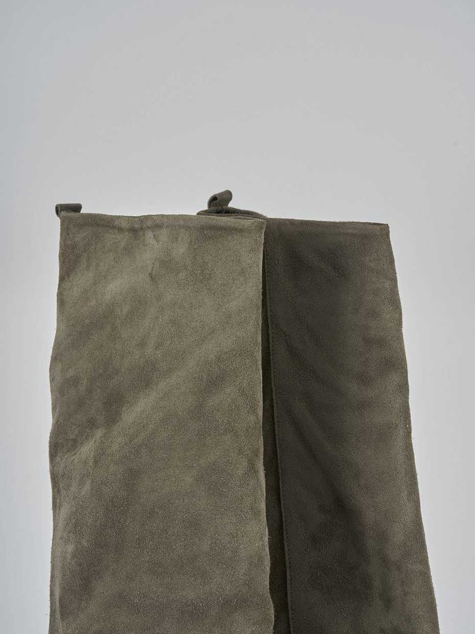Stivali tacco 3cm camoscio grigio