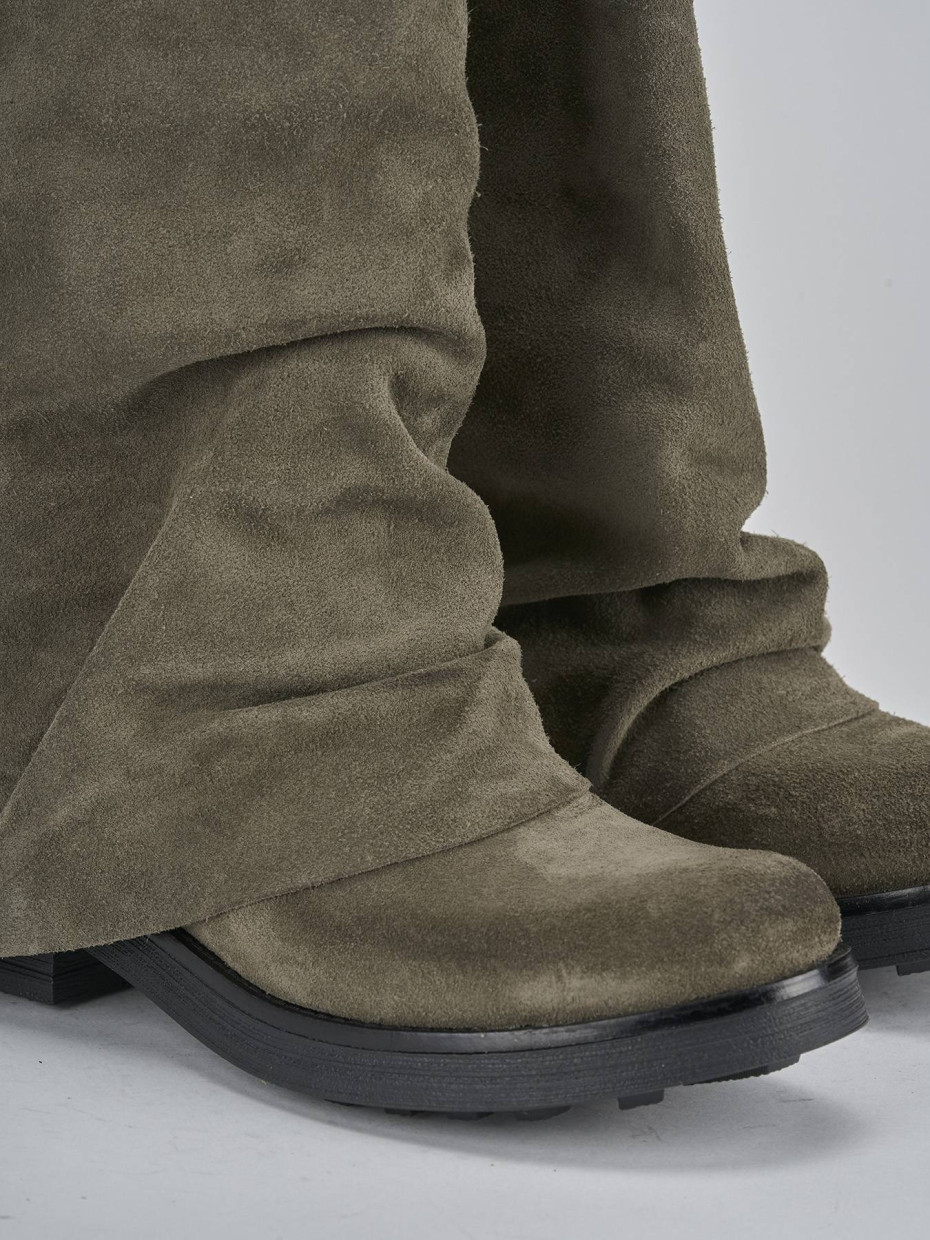 Stivali tacco 3cm camoscio grigio
