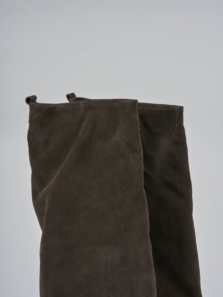 Stivali tacco 3cm camoscio testa