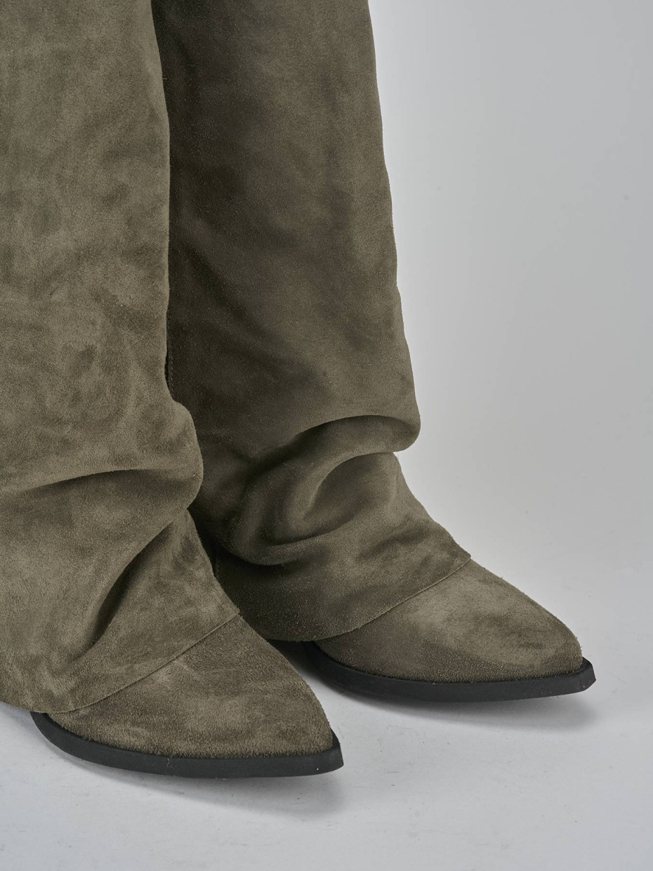 Stivali tacco 7cm camoscio grigio Barca Stores