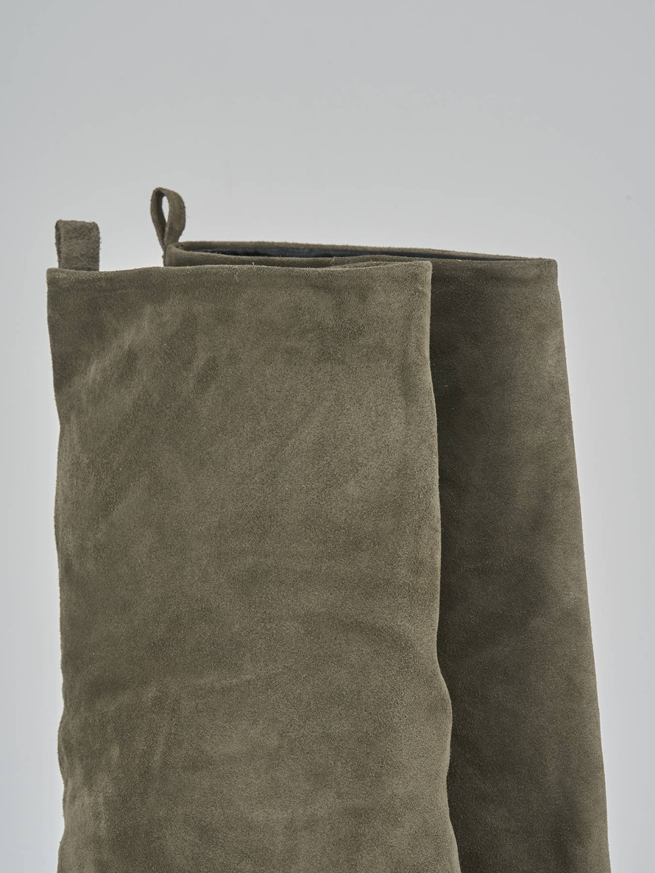 Stivali tacco 7cm camoscio grigio