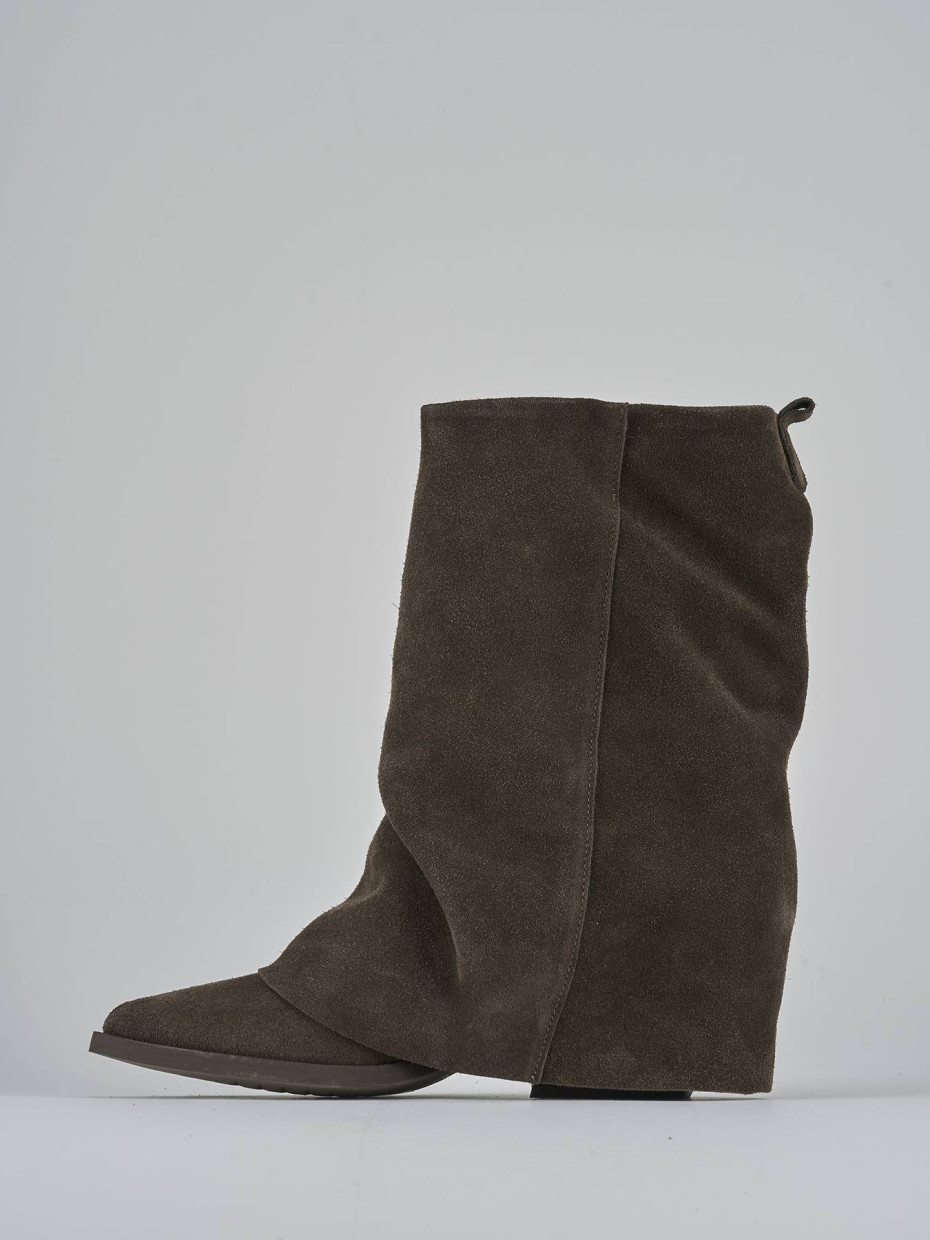 Stivaletti tacco 7cm camoscio testa