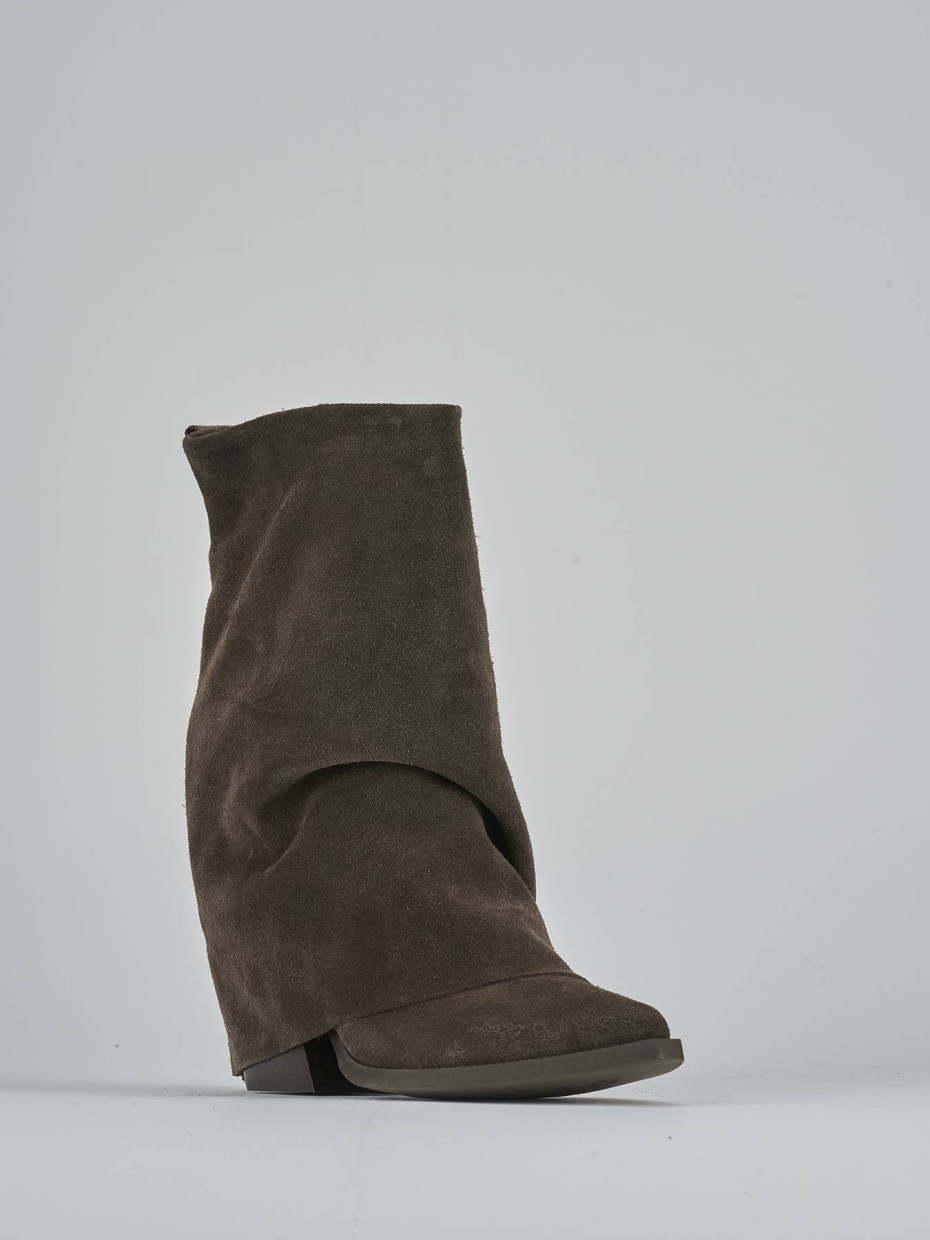Stivaletti tacco 7cm camoscio testa
