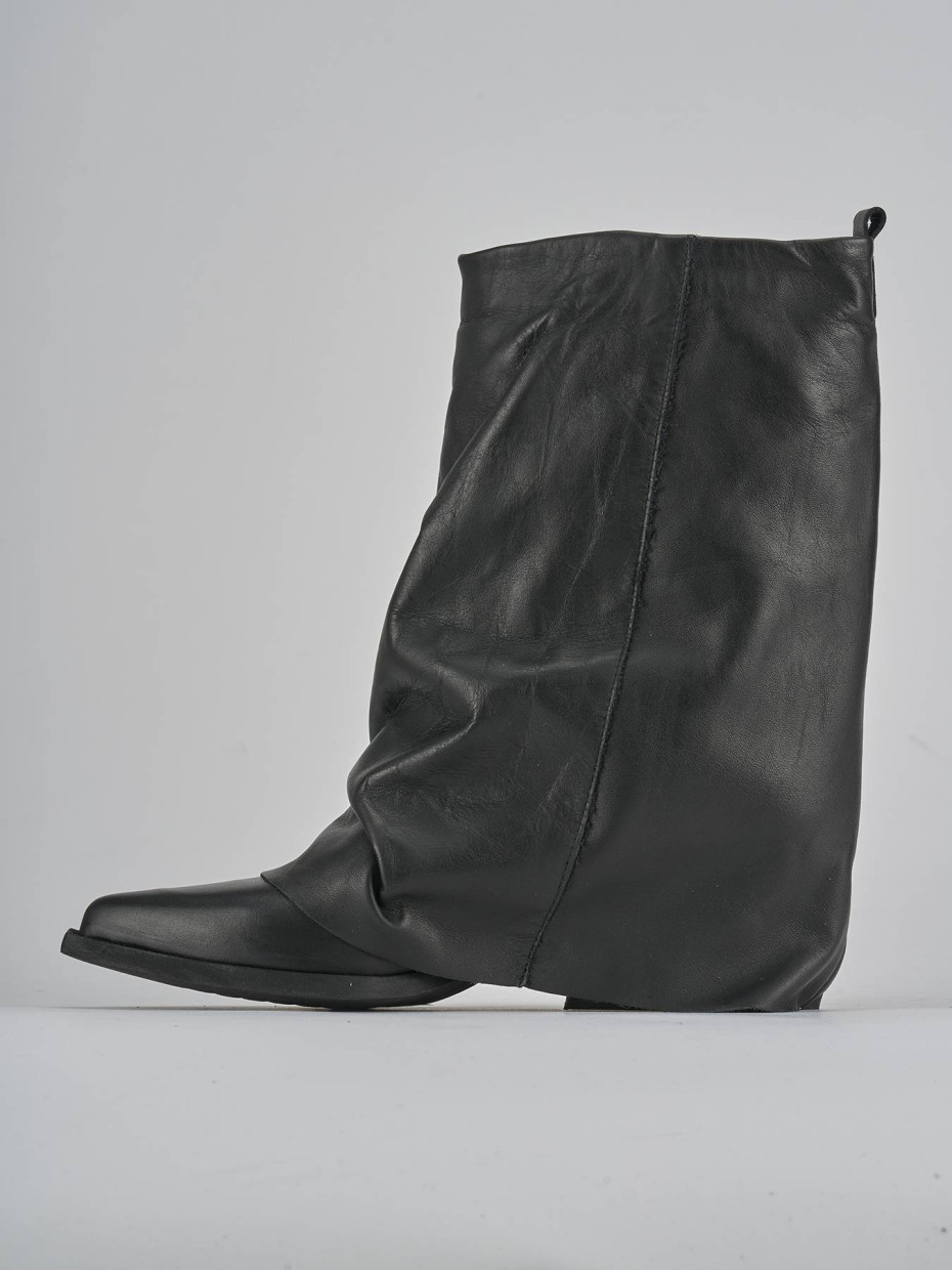 Stivaletti tacco 7cm pelle nero