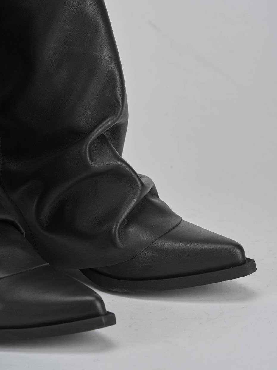 Stivaletti tacco 7cm pelle nero
