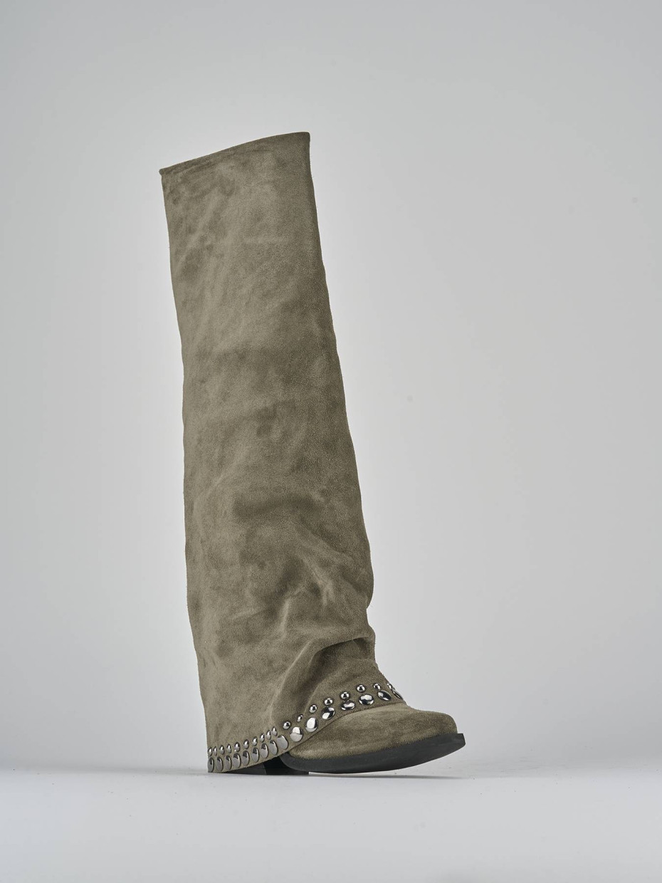 Stivali tacco 7cm camoscio grigio Barca Stores