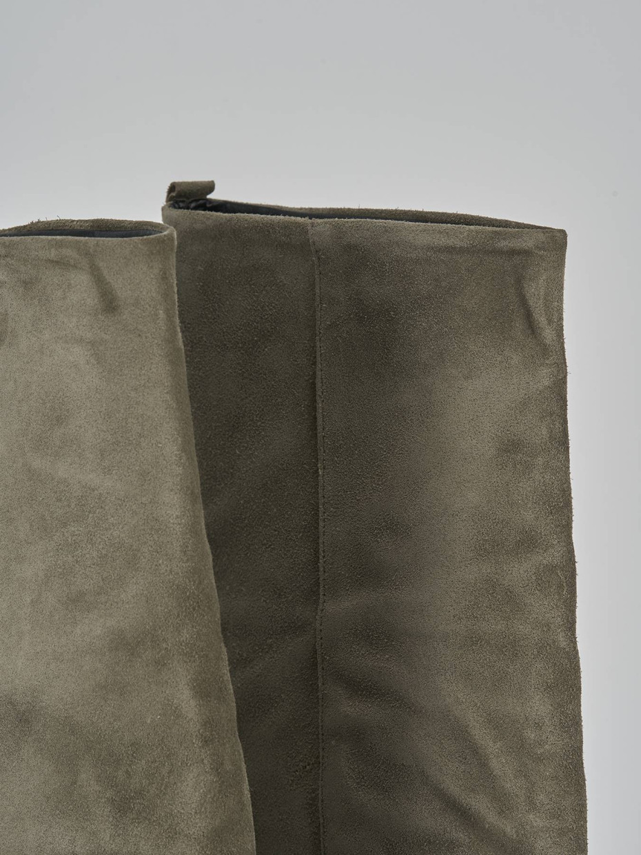 Stivali tacco 7cm camoscio grigio