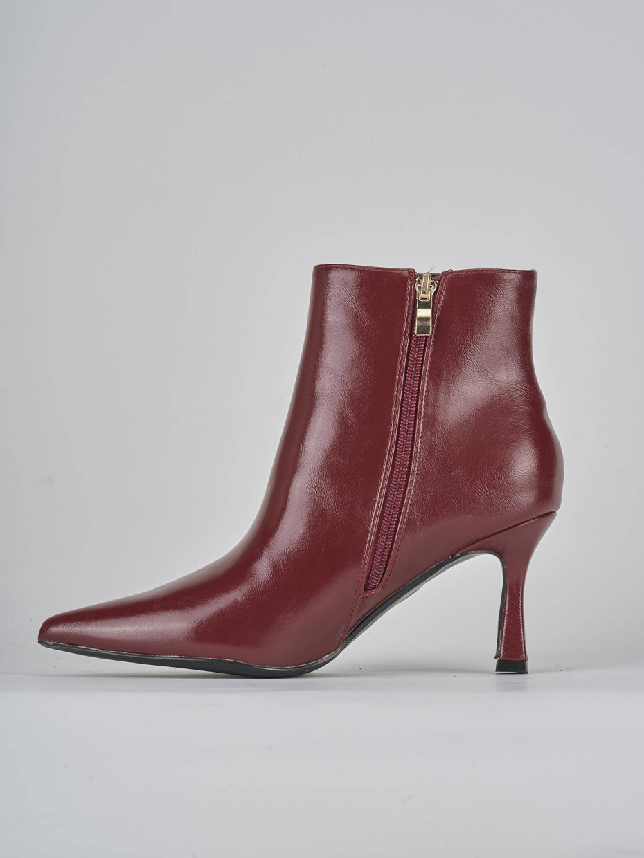 Stivaletti tacco 9cm pelle rosso