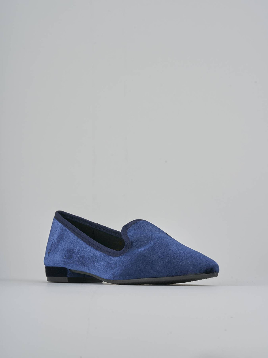 Ballerine tacco 1cm velluto blu