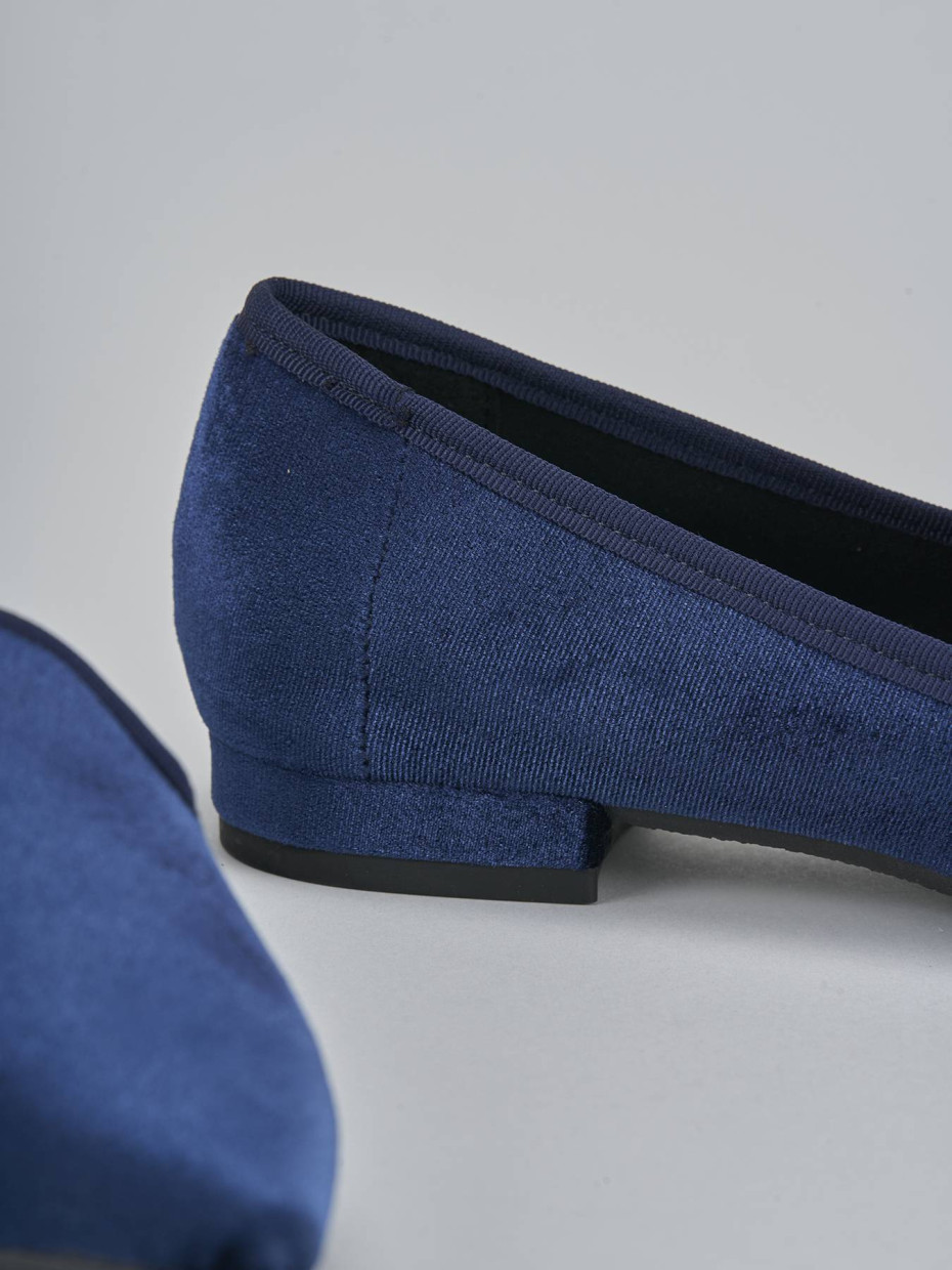 Ballerine tacco 1cm velluto blu