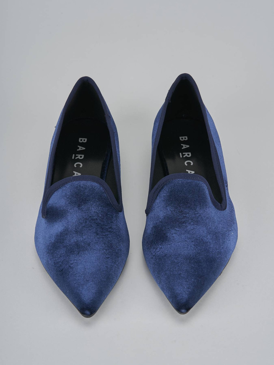 Ballerine tacco 1cm velluto blu