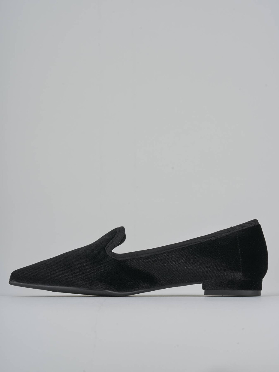 Ballerine tacco 1cm velluto nero