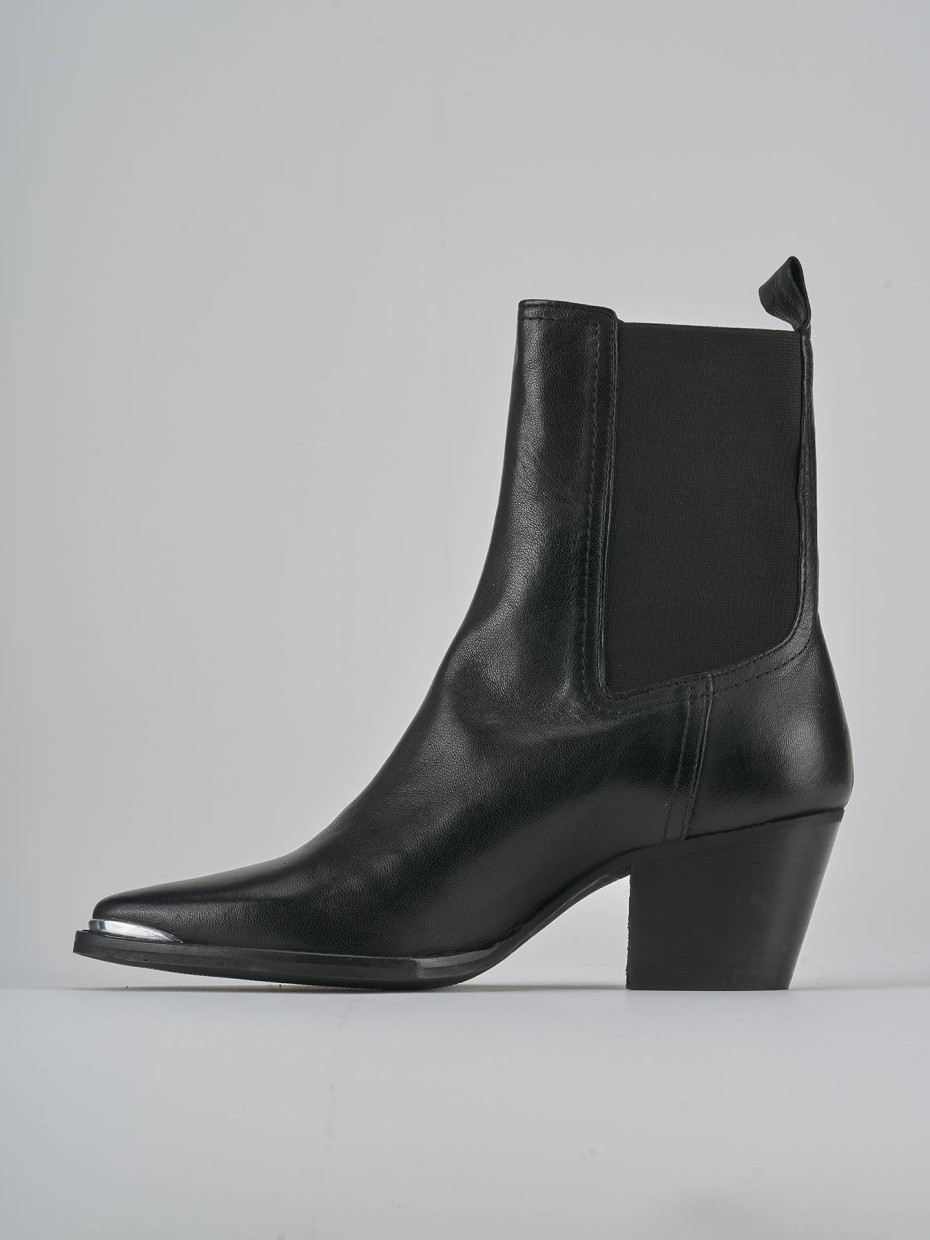 Stivaletti tacco 7cm pelle nero