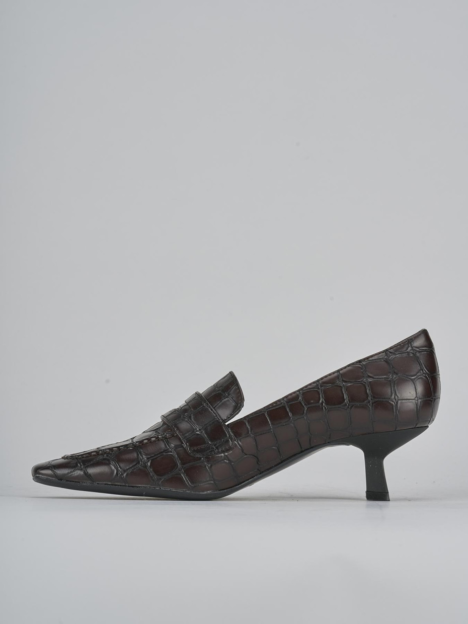 Décolleté e slingback tacco 5cm cocco testa