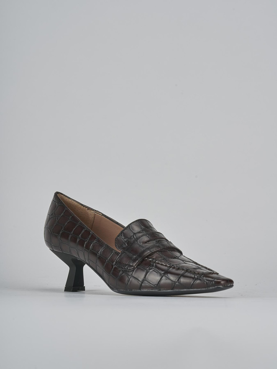 Décolleté e slingback tacco 5cm cocco testa