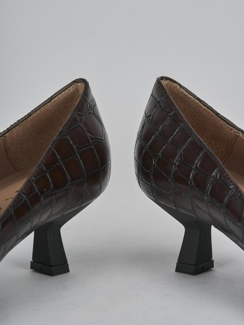 Décolleté e slingback tacco 5cm cocco testa