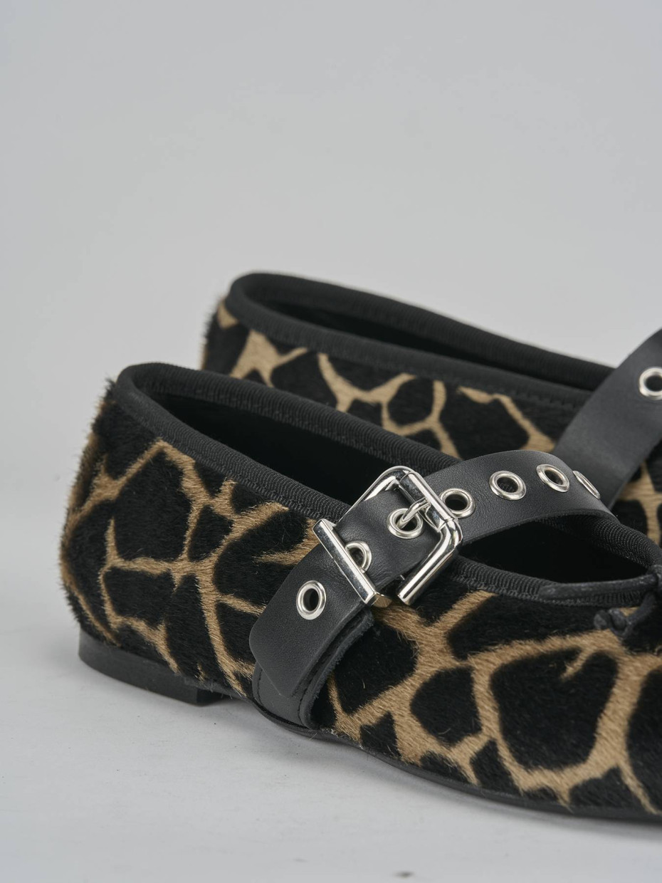 Ballerine tacco 1cm cavallino giraffa