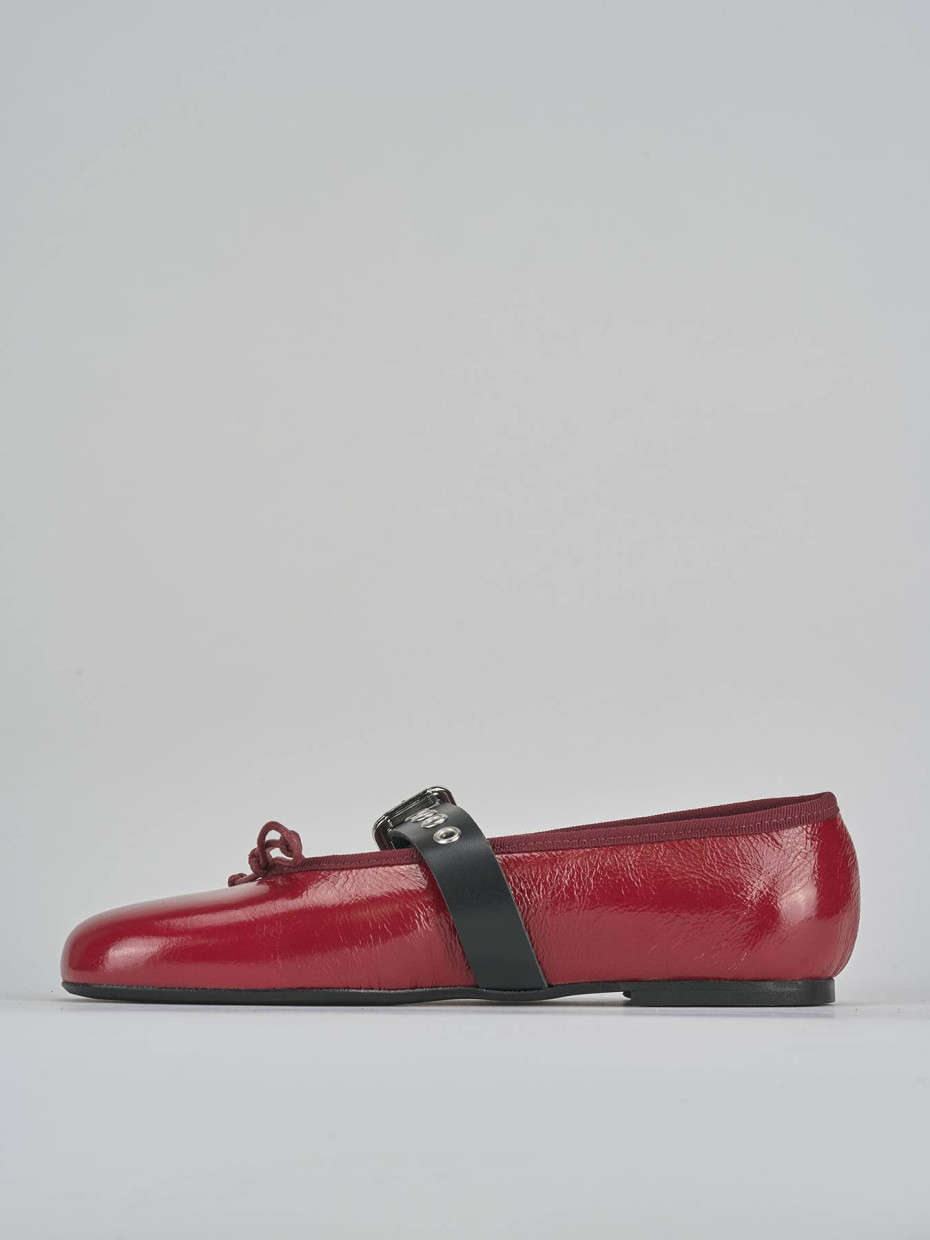 Ballerine tacco 1cm vernice rosso
