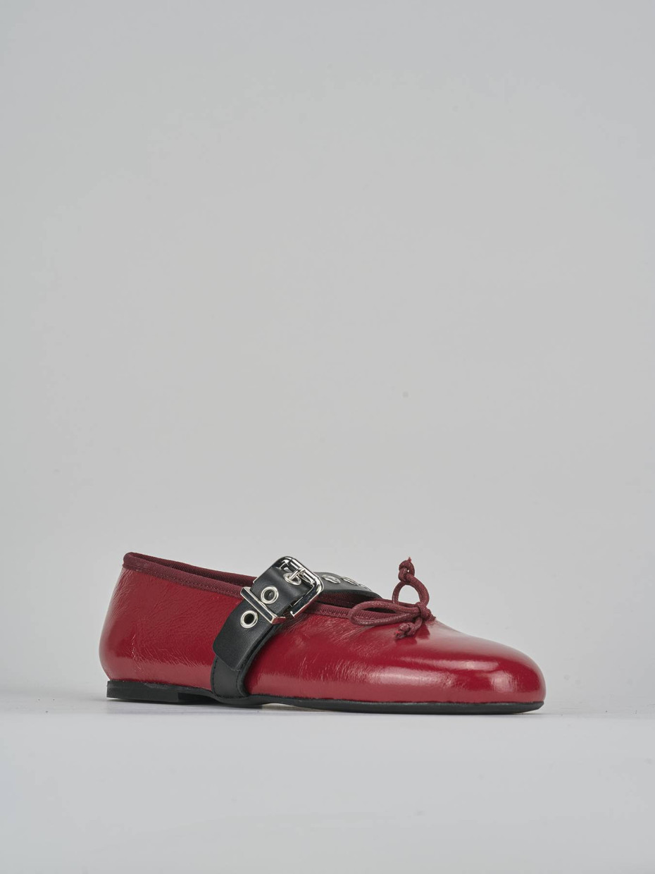 Ballerine tacco 1cm vernice rosso