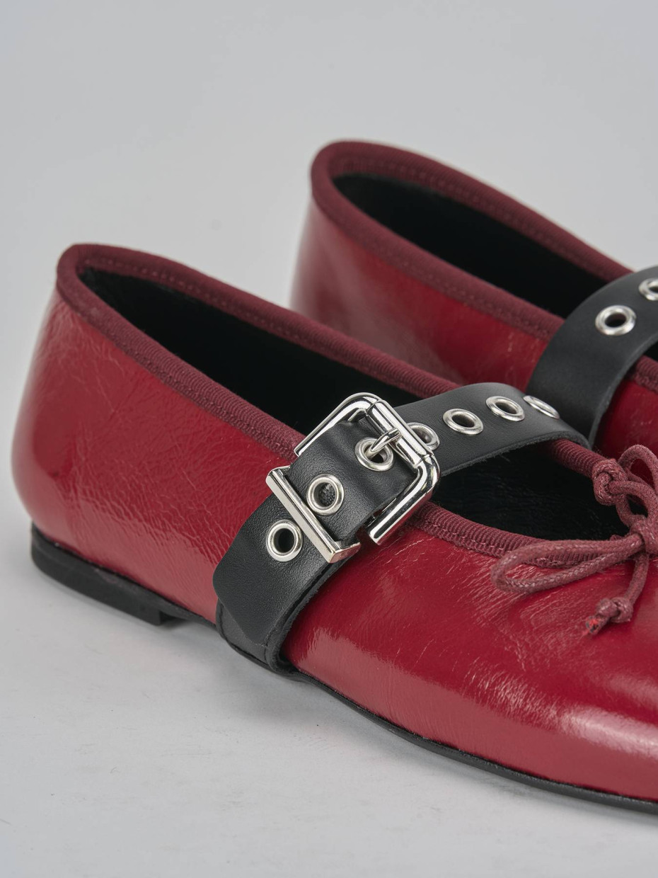 Ballerine tacco 1cm vernice rosso