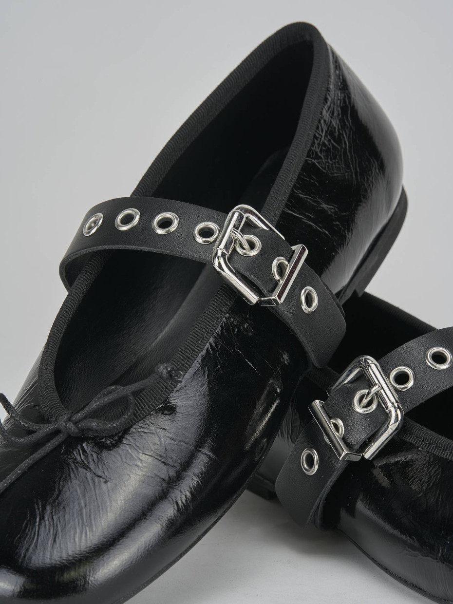 Ballerine tacco 1cm vernice nero