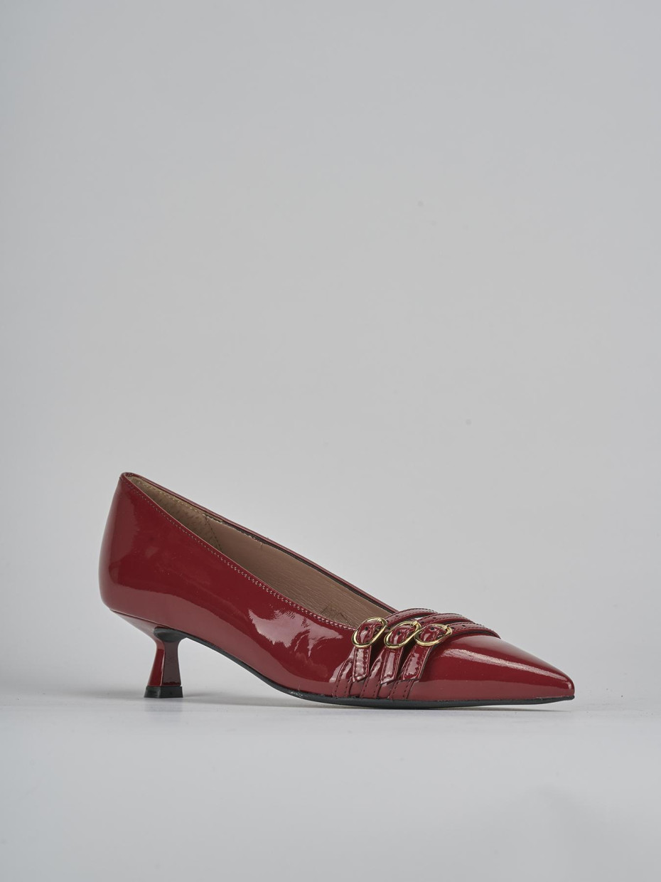 Décolleté e slingback tacco 5cm vernice bordo'