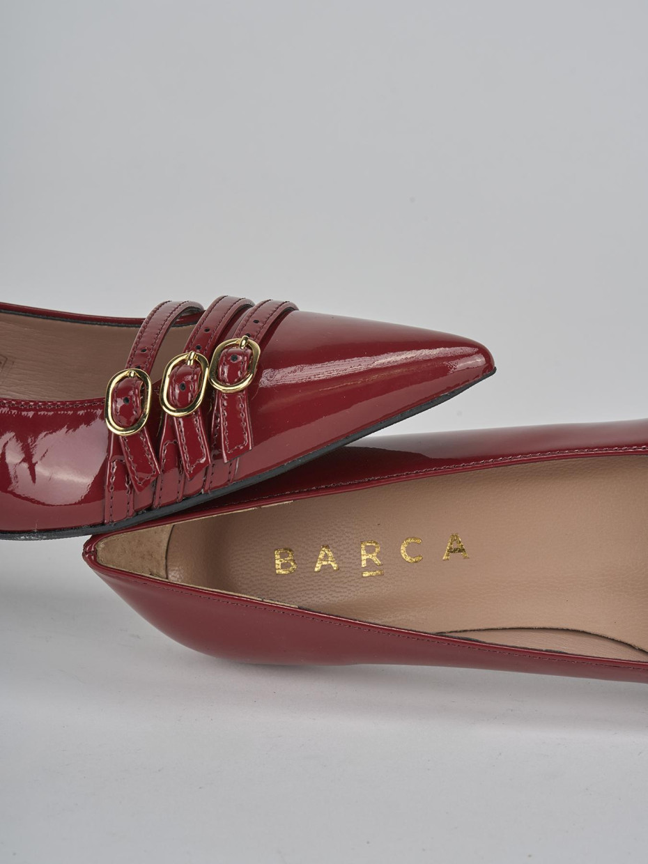 Décolleté e slingback tacco 5cm vernice bordo'