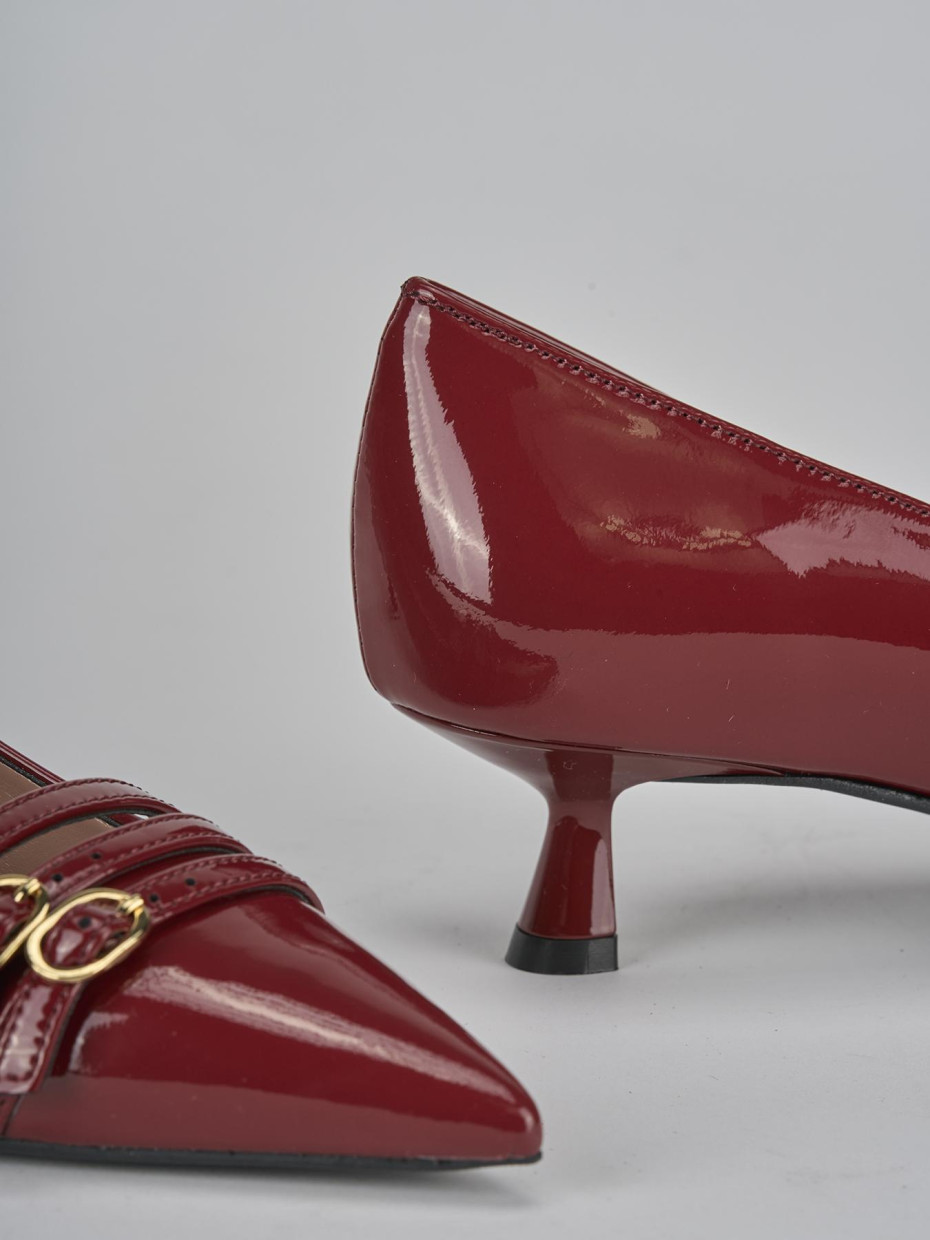 Décolleté e slingback tacco 5cm vernice bordo'