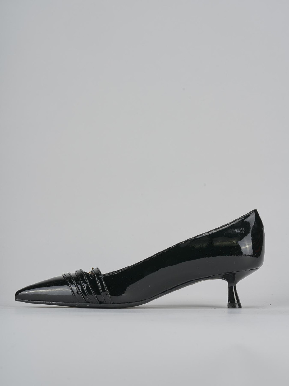 Décolleté e slingback tacco 5cm vernice nero