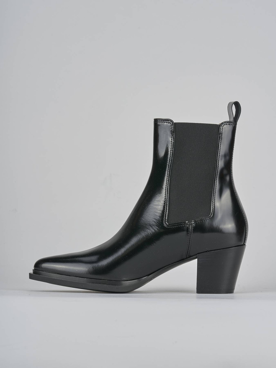 Stivaletti tacco 6cm pelle nero