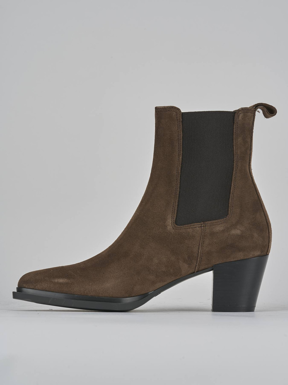 Stivaletti tacco 6cm camoscio testa