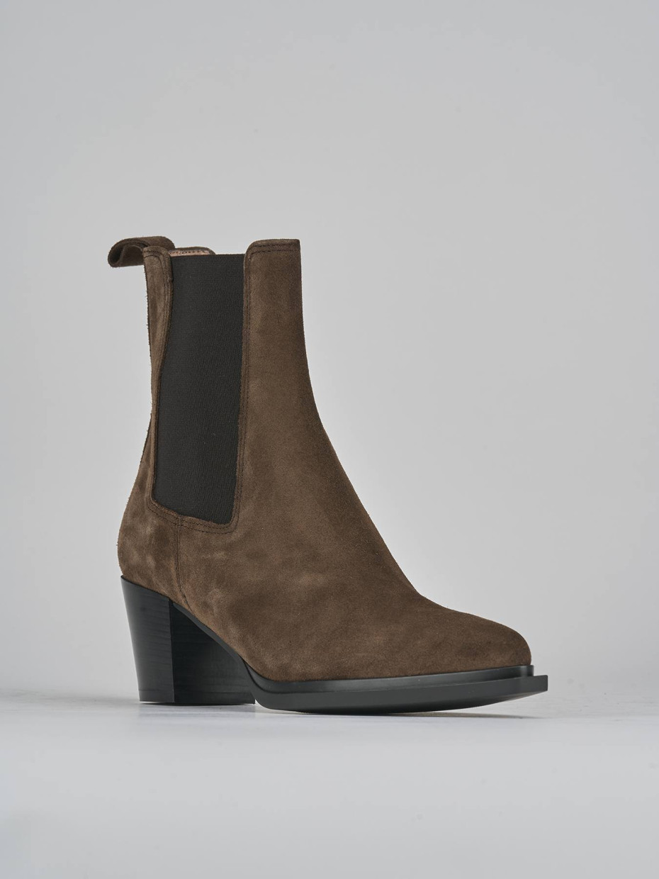 Stivaletti tacco 6cm camoscio testa