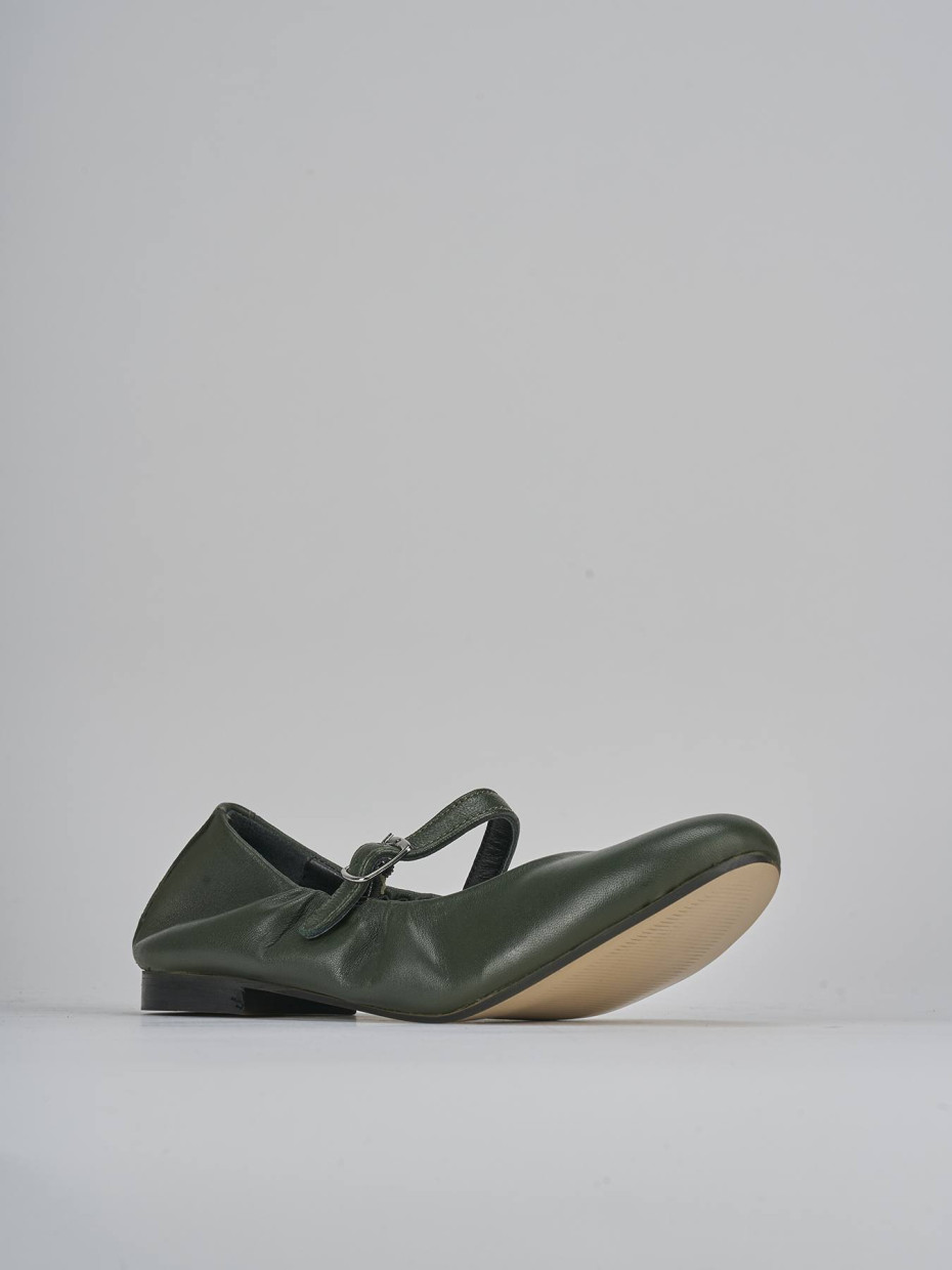 Ballerine tacco 1cm pelle verde