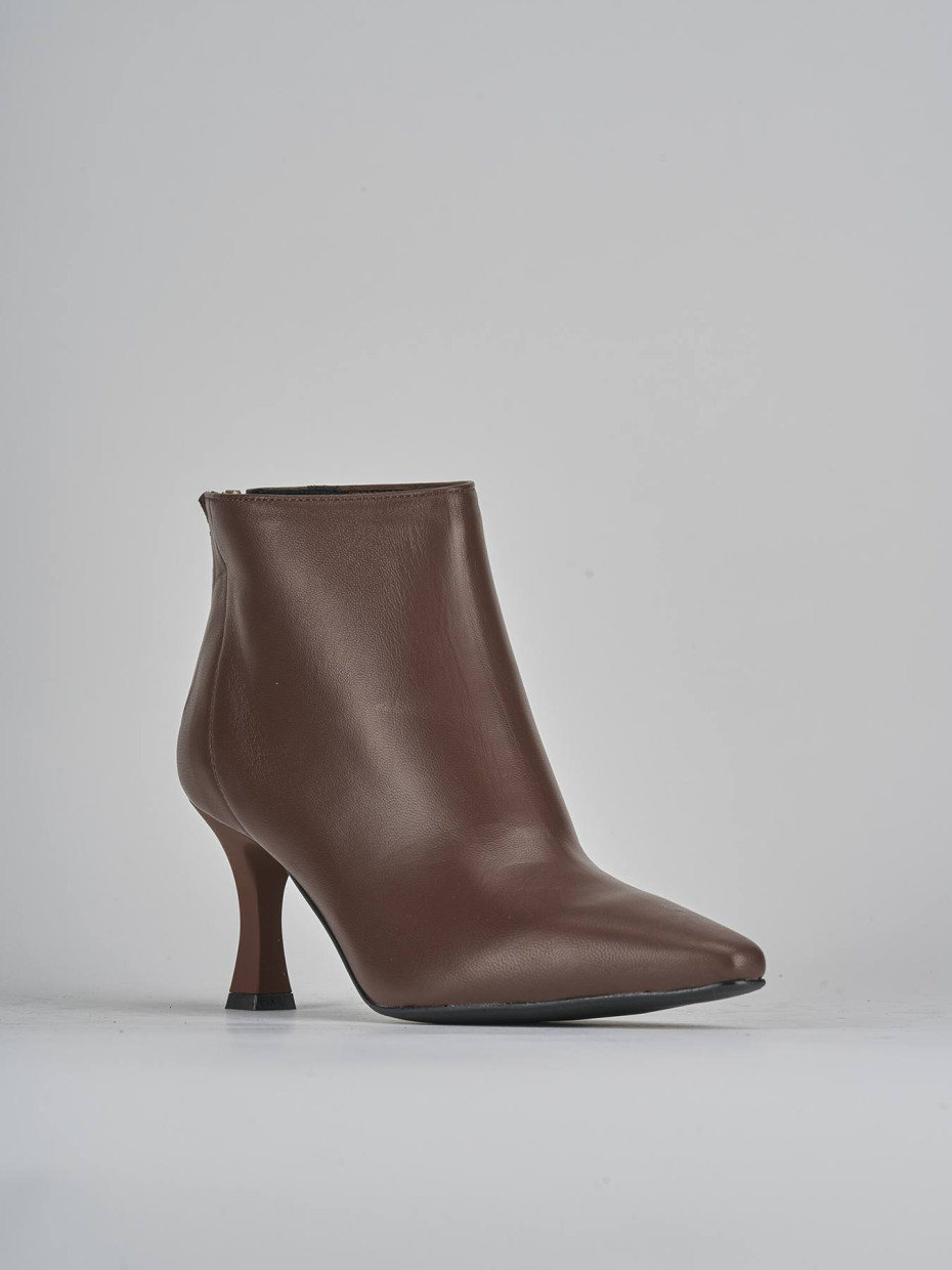 Stivaletti tacco 7cm pelle marrone Barca Stores