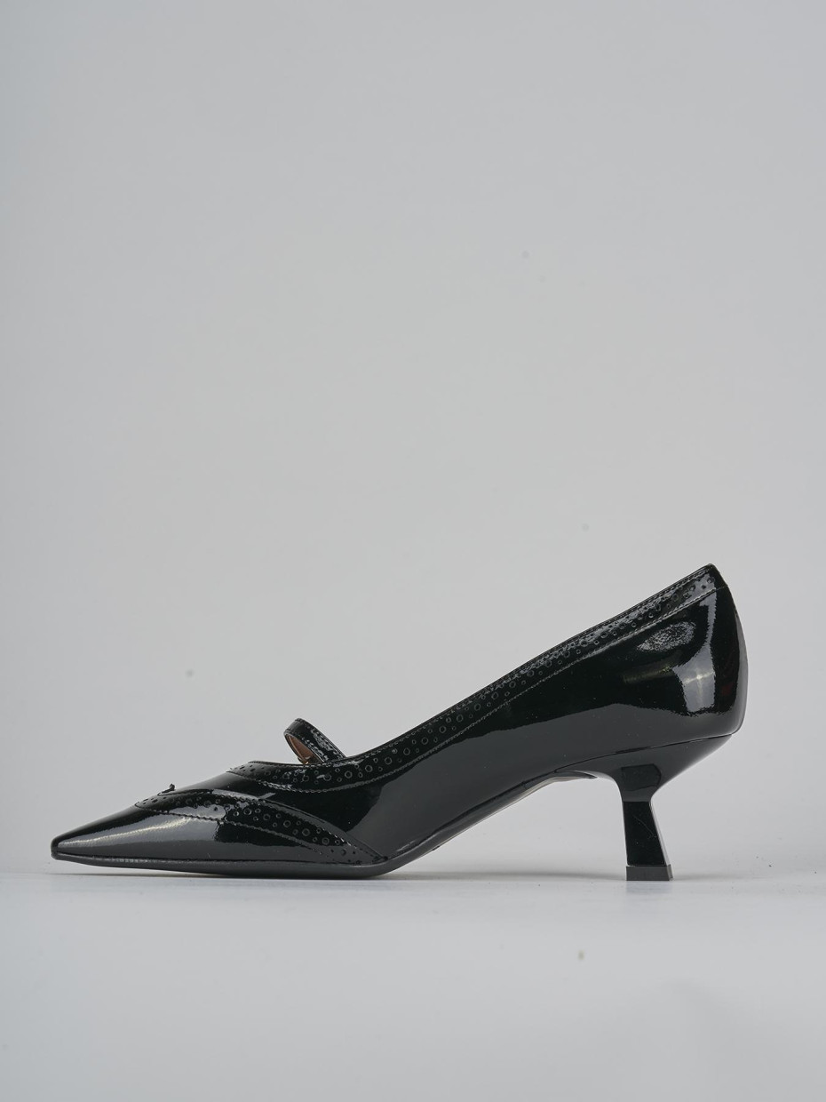 Décolleté e slingback tacco 6cm vernice nero