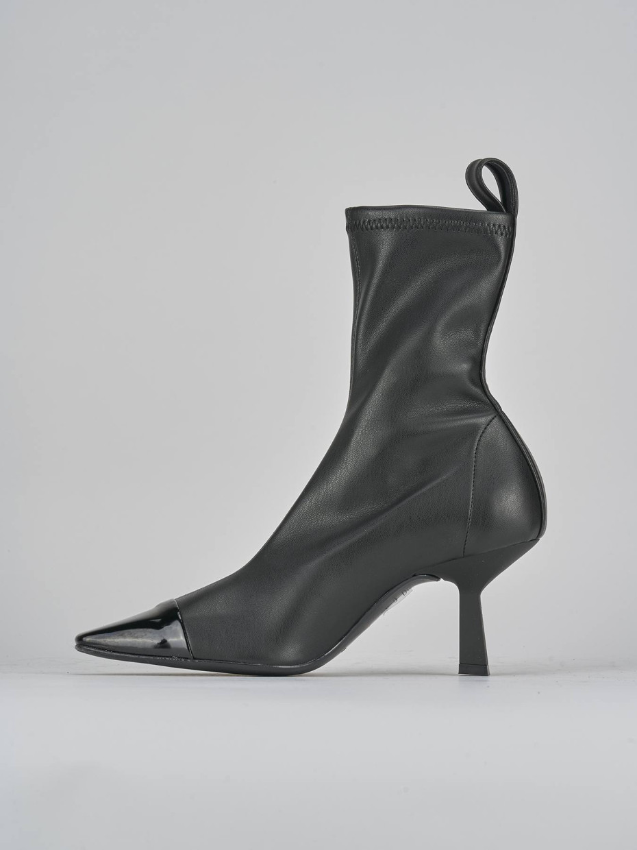 Stivaletti tacco 8cm pelle nero