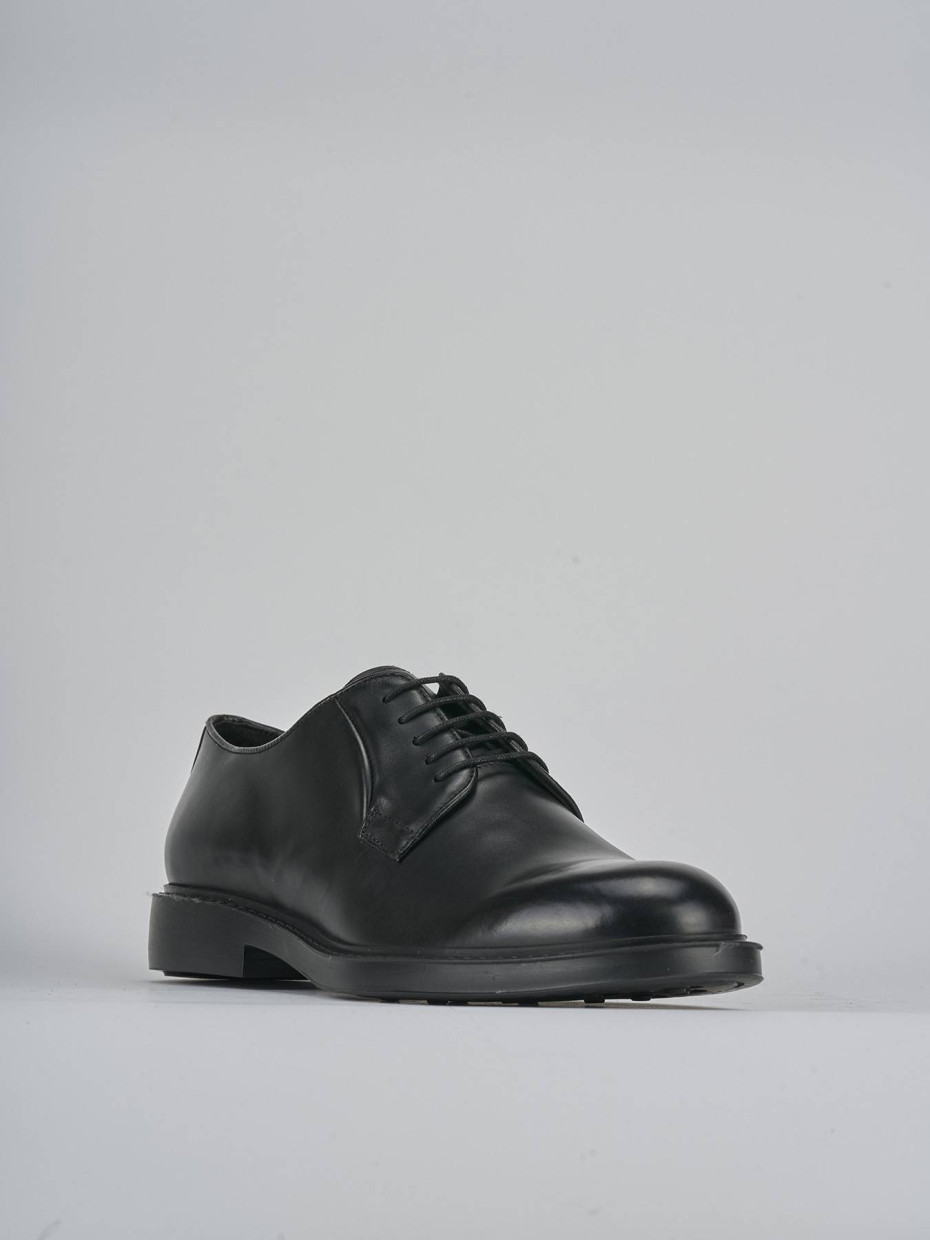 Stringate tacco 1cm pelle nero