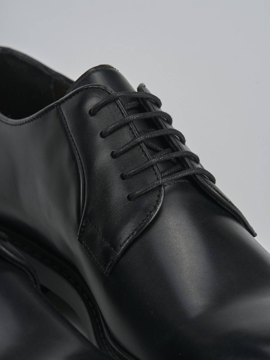 Stringate tacco 1cm pelle nero