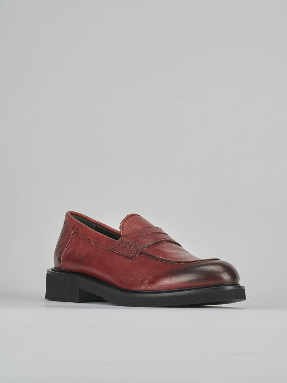 Mocassini tacco 2cm pelle bordo'